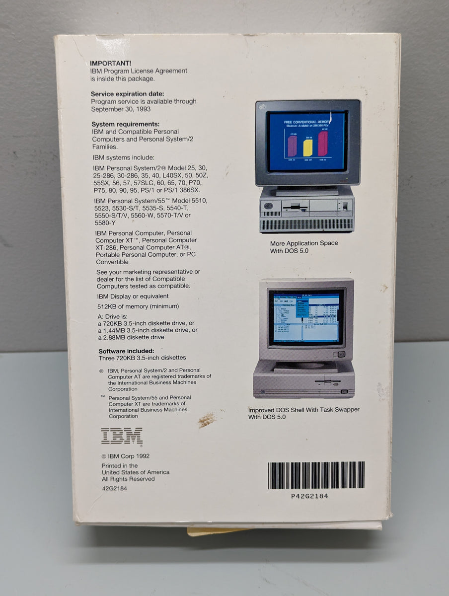 Microsoft MS DOS 5.0 IBM 3.5 inch Diskettes IBM and Compatibles