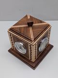Weather Station Rotating Cube with Barometer, Thermometer, Hygrometer, Clock F*S