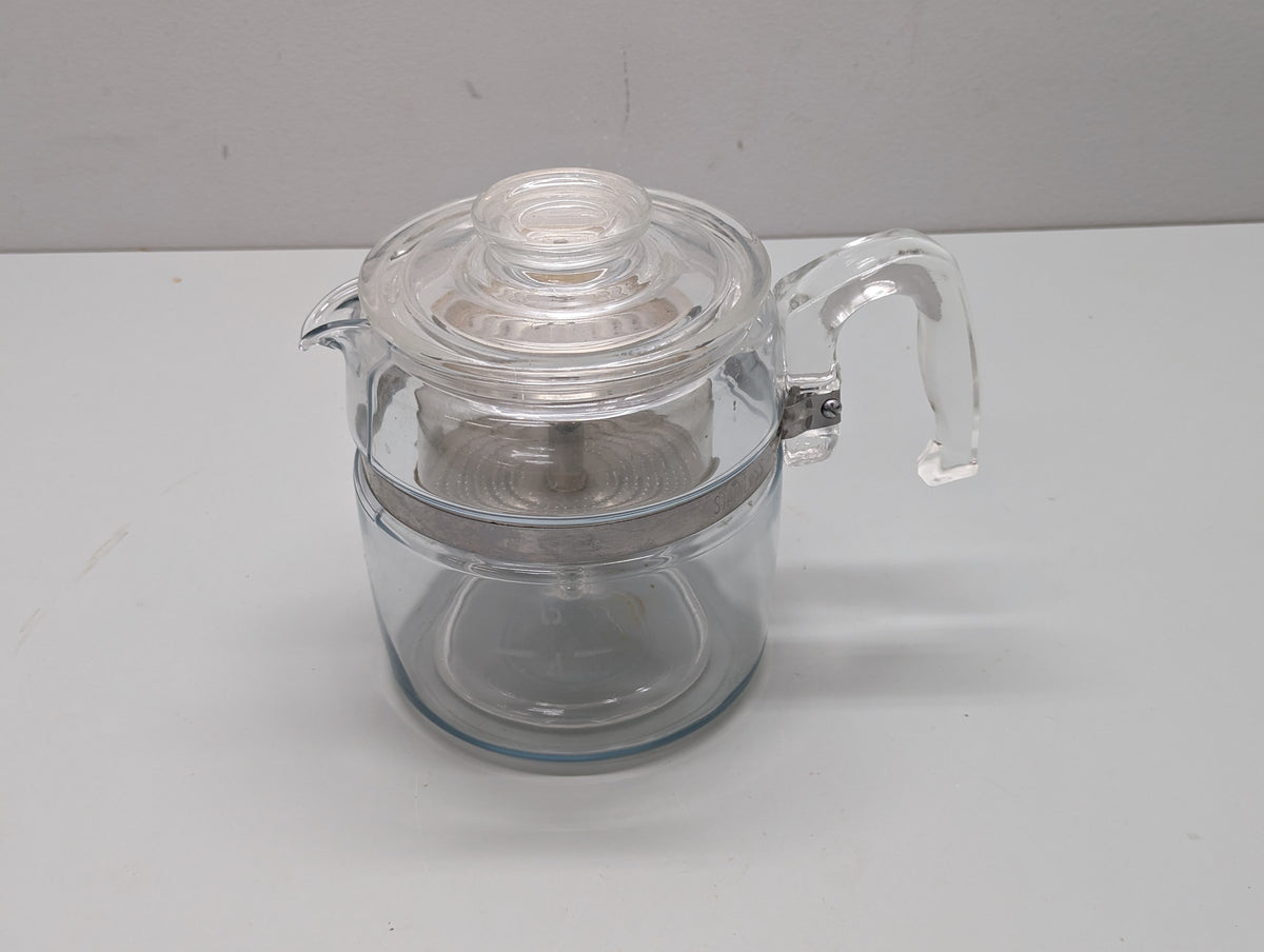 Vintage PYREX Flameware 6-Cup Glass Coffee Pot Percolator 7756 ~ Complete
