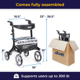 Nitro Elite Black CF Carbon Fiber Walker Rollator RTL10266CF Drive Medical