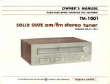 Realistic TM-1001 AM/FM Tuner Tested Very Clean