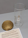 Wolfard 9in Classic Handblown Floating Ball Glass Oil Lamp & turned brass trivet F*S