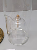 Wolfard 9in Classic Handblown Floating Ball Glass Oil Lamp & turned brass trivet F*S