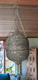 Moorish Islamic two piece, pierced copper 'Mosque' lantern c1900