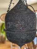 Moorish Islamic two piece, pierced copper 'Mosque' lantern c1900