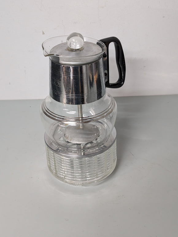 Art-Deco Silex Glass and Chrome bubbling top percolator and Candle Warmer F*S