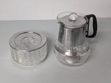 Art-Deco Silex Glass and Chrome bubbling top percolator and Candle Warmer F*S