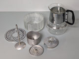 Art-Deco Silex Glass and Chrome bubbling top percolator and Candle Warmer F*S