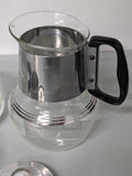 Art-Deco Silex Glass and Chrome bubbling top percolator and Candle Warmer F*S