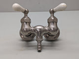 ~1920 CRANE Nickel Plated Brass, Cast Iron Tub Faucet ~ Helicopter Handles,