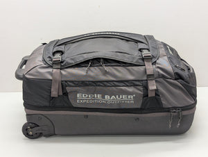 Eddie Bauer Expedition 26 Blk Nylon Rolling Hard Bottom Duffle Suitcase Luggage