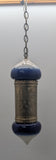 Moroccan ceramic hanging Swag Pendant Lamp, Blue with 10" chain and 120v light