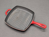 Lodge 10-Inch Colored Enamel Cast Iron Grill Gradated Red - ECSGP43
