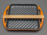 Le Creuset Enameled Cast Iron Square Grill Carre 24cm 9.5 in orange
