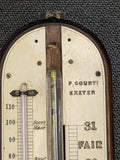 P. Courti Mahogany Stick Barometer, Mid-19th Century Made in Exeter, England