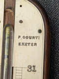 P. Courti Mahogany Stick Barometer, Mid-19th Century Made in Exeter, England
