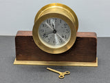 Seth Thomas Helmsman Ship's Clock E537-001 Mounted Wood Base SERVICED