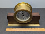 Seth Thomas Helmsman Ship's Clock E537-001 Mounted Wood Base SERVICED