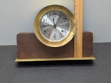 Seth Thomas Helmsman Ship's Clock E537-001 Mounted Wood Base SERVICED