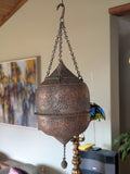 Moorish Islamic two piece, pierced copper 'Mosque' lantern c1900