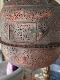 Moorish Islamic two piece, pierced copper 'Mosque' lantern c1900