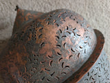 Moorish Islamic two piece, pierced copper 'Mosque' lantern c1900