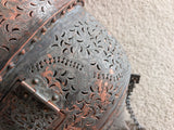 Moorish Islamic two piece, pierced copper 'Mosque' lantern c1900