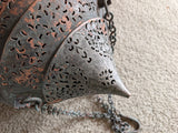 Moorish Islamic two piece, pierced copper 'Mosque' lantern c1900