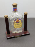 Seagrams Crown Royal 1.75L Decanter (empty) on Mahogany Tilt Pour Stand