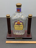 Seagrams Crown Royal 1.75L Decanter (empty) on Mahogany Tilt Pour Stand