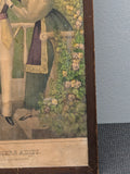 Antique 1835 Framed Lithograph "The Soldier's Adieu" DW Kellogg & Co