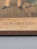 Antique 1835 Framed Lithograph "The Soldier's Adieu" DW Kellogg & Co