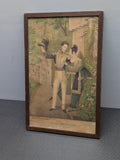 Antique 1835 Framed Lithograph "The Soldier's Adieu" DW Kellogg & Co