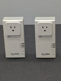 ZyXEL PLA-407 Powerline Pass-Thru 200 Mbps Ethernet Adapter - Pack of 2