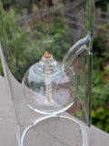 Wolfard 12in Handblown Floating Ball Glass Oil Lamp F*S