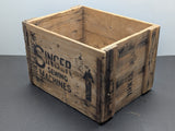 c1950 SINGER SEWING MACHINE Wood Shipping Crate - Britain