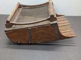 Wooden Cranberry Hand Rake - Mesh Top - 24 Wicked Teeth c1920
