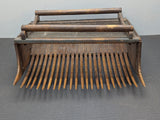 Wooden Cranberry Hand Rake - Mesh Top - 24 Wicked Teeth c1920
