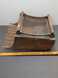 Wooden Cranberry Hand Rake - Mesh Top - 24 Wicked Teeth c1920