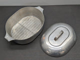 WagnerWare Sidney -0- Magnalite Oval Turkey Roaster 4265-P with trivet and lid
