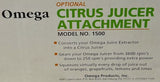 Omega Juicer Extractor Model 1000 with Optional Citrus Attachment No. 1500