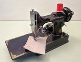 1951 Singer 221 Featherweight Centennial* Blue-Badge Sewing Machine w/Pedal and Case F*S