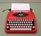 Olivetti Bambina Manual Portable Typewriter ready to type - Fire Engine Red F*S