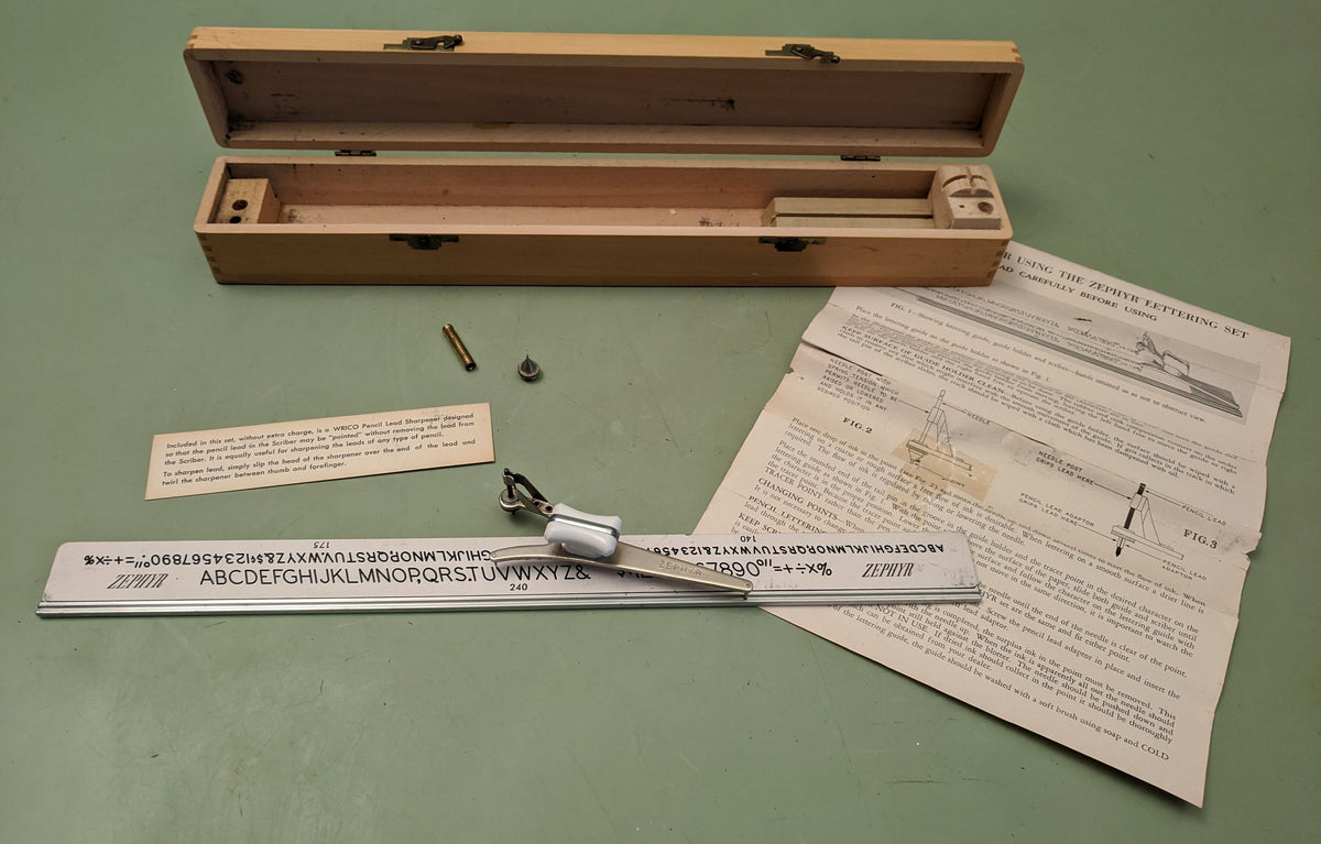 Zephyr Lettering Set* in boxwood Storage Box F*S – Reticulum