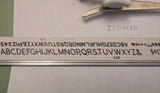 Zephyr Lettering Set* in boxwood Storage Box F*S