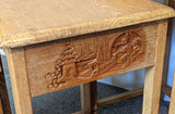 George Zee Asian Modern Chinese Hand Carved Teak Nesting Side Tables Set Of 4 F*S