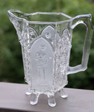 c1875 Gillinder* Six Side Frosted Panel #403 Classic Water Pitcher F*S