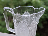 c1875 Gillinder* Six Side Frosted Panel #403 Classic Water Pitcher F*S