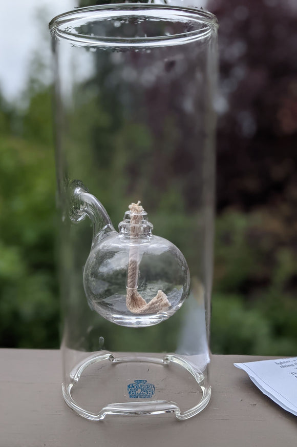 Wolfard 9in Handblown Floating Ball Glass Oil Lamp F*S