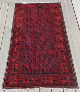 Afghani Hand Knotted Beljik Tribal Rug  3' X 6'  #2 F*S